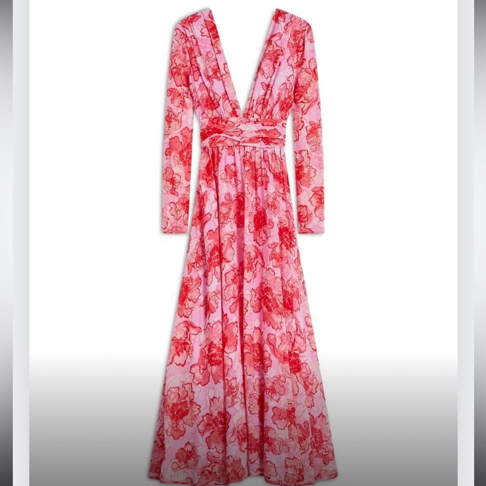 Silk georgette peony print Dress